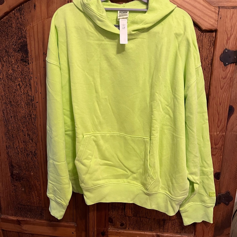 PINK Victoria's Secret Neon Green Hoodie